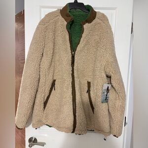 Be Boundless Reversible Faux Fur Sherpa Jacket Full Zip Mens Size XL Women’s XXL